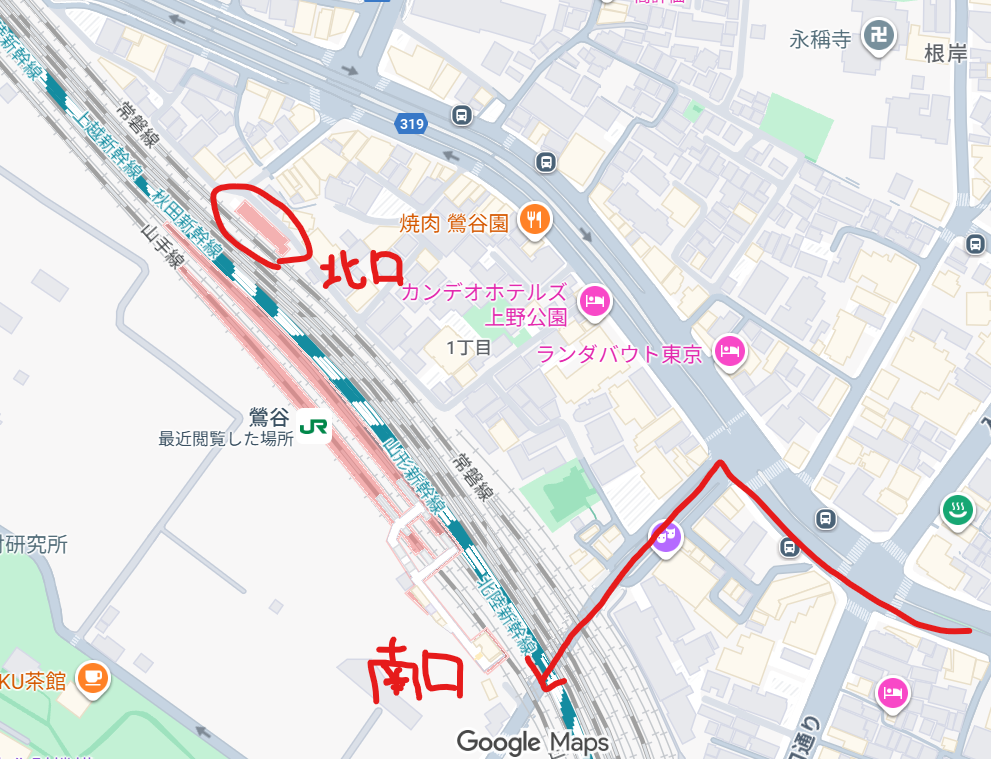 鶯谷駅の地図